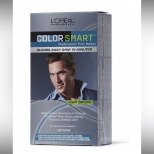 L'Oreal Color Smart Hair Color for Men Light Brown Blends gray away NEW Kit